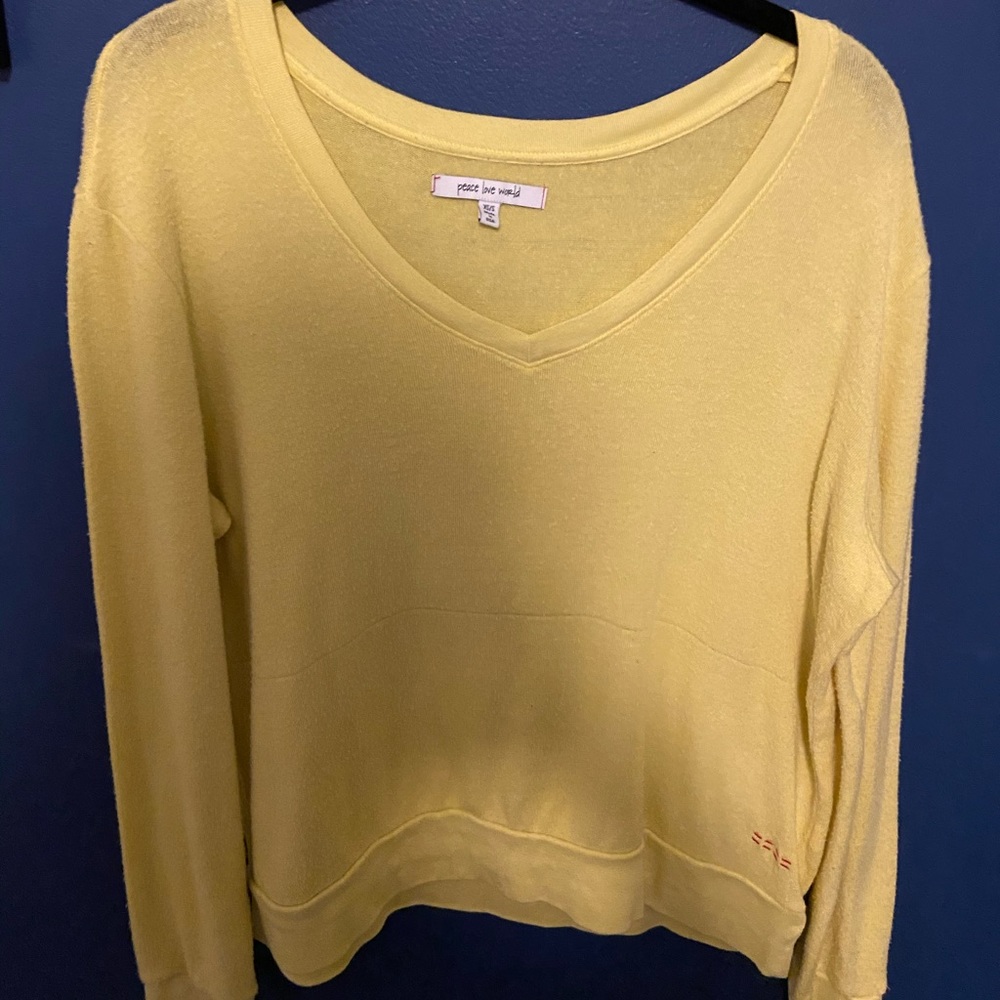 Peace Love World Vneck Sweater